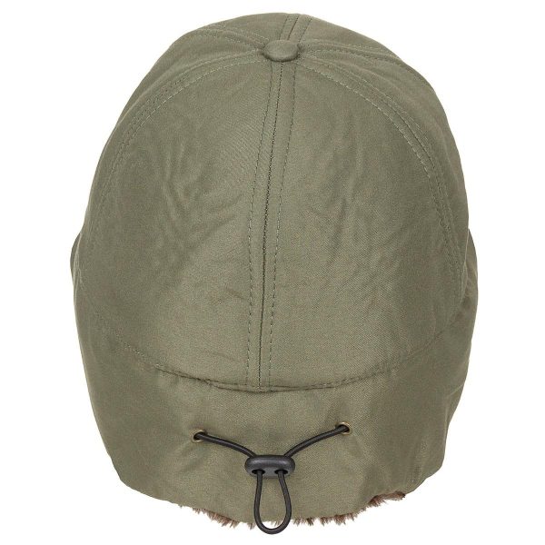 Military Style Trappers Cap With Fold Down Ear Covers Faux Fur - Image 4