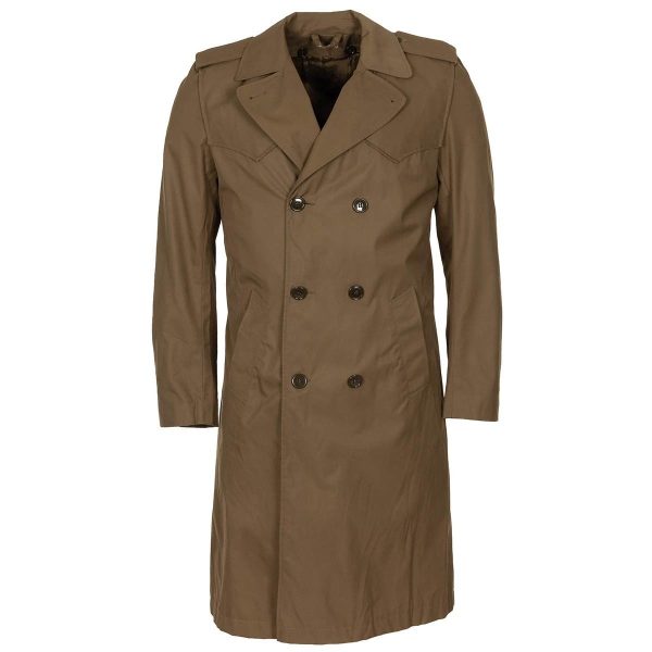 Genuine Italian Army Surplus Khaki Trench Coat with winter liner