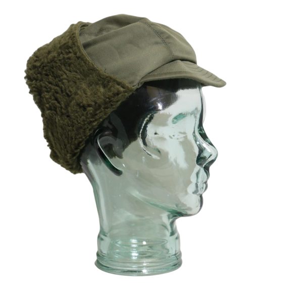 Genuine French Army Surplus Winter Cap Faux Fur Lining - Image 2