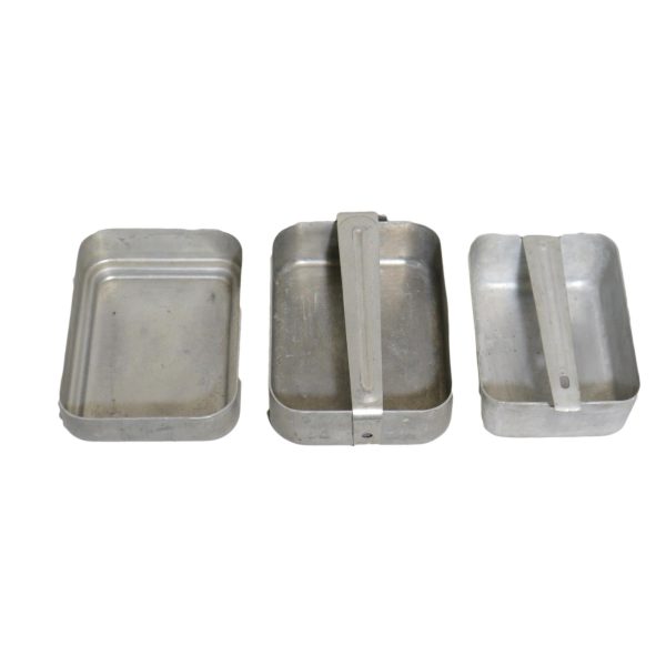 Genuine French Army Surplus Aluminium 3 Piece Mess Tin Set - Image 2