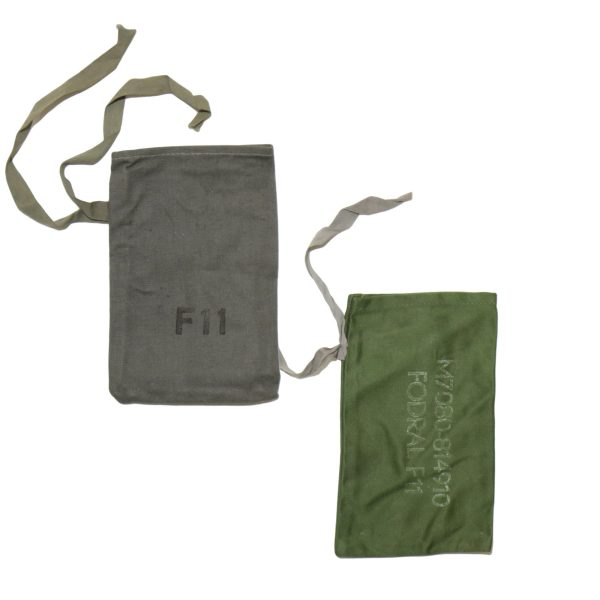 5 x Genuine Swedish Army Surplus Olive Green Mini Vintage Canvas Tool Pouch - Image 3