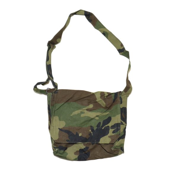 East European army surplus woodland camouflage shoulder / bread /  bag