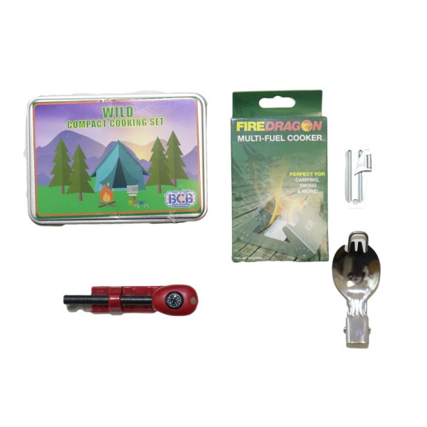 BCB Wild Camping Cooking Set Cooker Fuel Striker Can Opener Compass