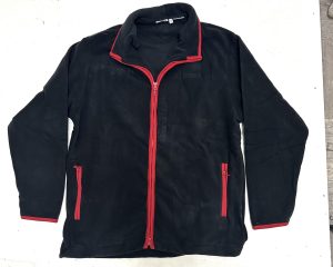 Lightweight fleece jacket  blue w/red trim MEDIUM SIZE