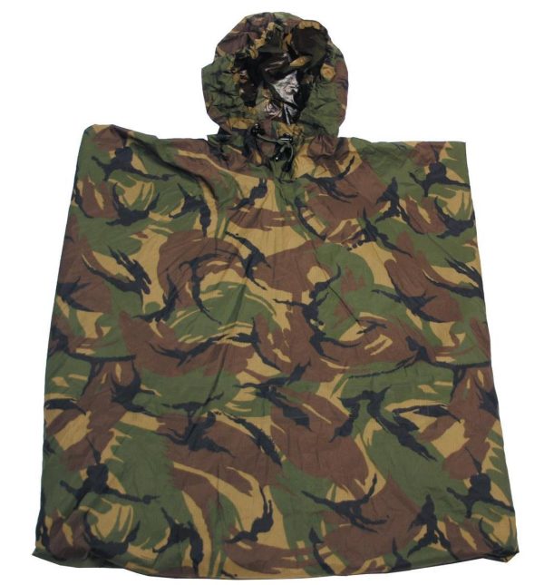 Dutch army surplus woodland camouflage ripstop poncho