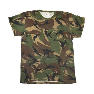 Genuine Dutch army military surplus cotton woodland camouflage T-shirt