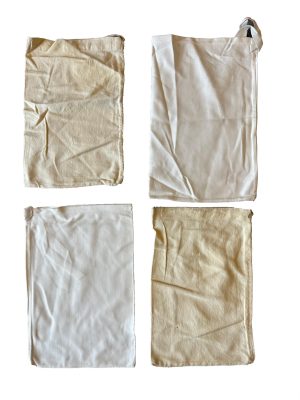4 x Vintage cotton Swiss military surplus cotton storage bags