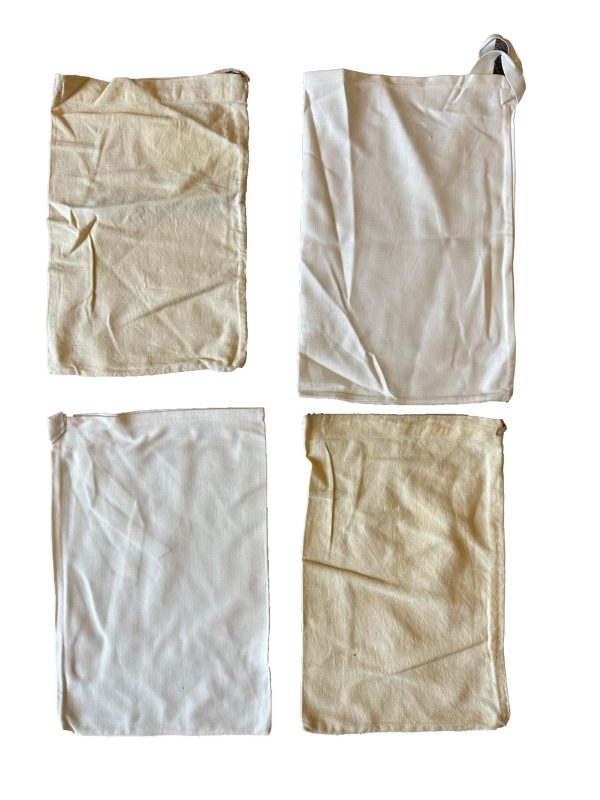 4 x Vintage cotton Swiss military surplus cotton storage bags