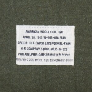 US Army Style Wool Mix Blanket Olive 150cmx210cm