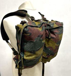 Belgian army surplus jigsaw camouflage daypack side pouches rocket