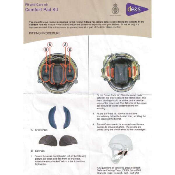 British army surplus MK6 / MK7 helmet comfort pad kit NEW