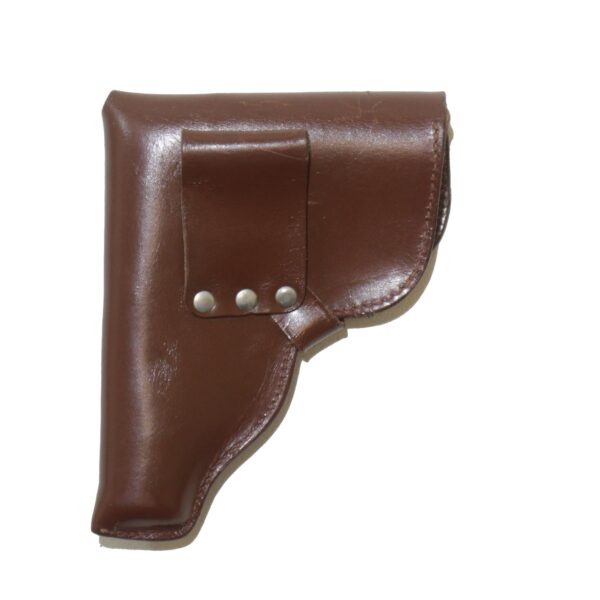 East German NVA army surplus pistol holster, makarov sized, brown leather - Image 2