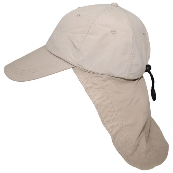 'sahara' peaked cap with neck curtain / protection,sun desert adjustable - Khaki