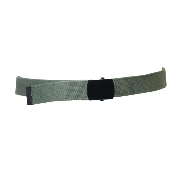 Dutch Army Surplus Olive Green Webbing Belt Metal Buckle