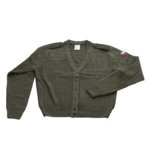 Czech Army Surplus Olive Wool Cardigan BRAND NEW