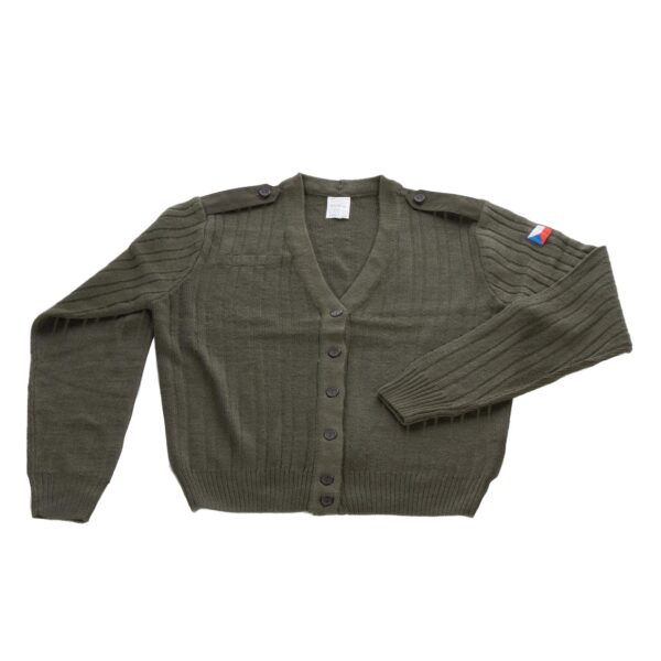 Czech Army Surplus Olive Wool Cardigan BRAND NEW