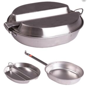 US Army Repro Mess Tin Set Camping Bushcraft Stainless Steel