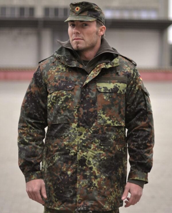 Original German army surplus flecktarn camouflage parka WITH LINER