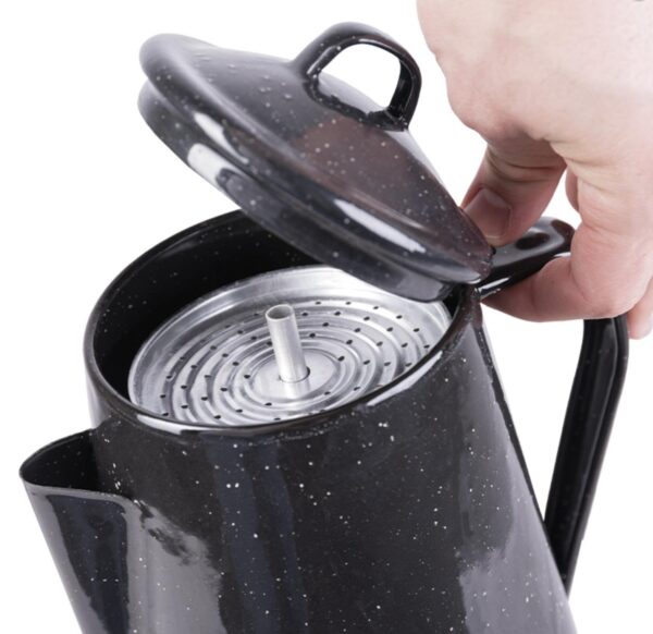 Black Enamel Coffee Percolator 2 litre capacity BRAND NEW - Image 2