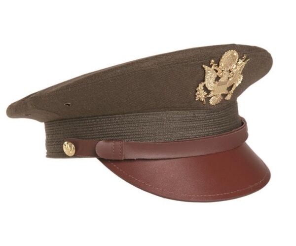 US OD Army Officers Cap with Badge REPRO BRAND NEW