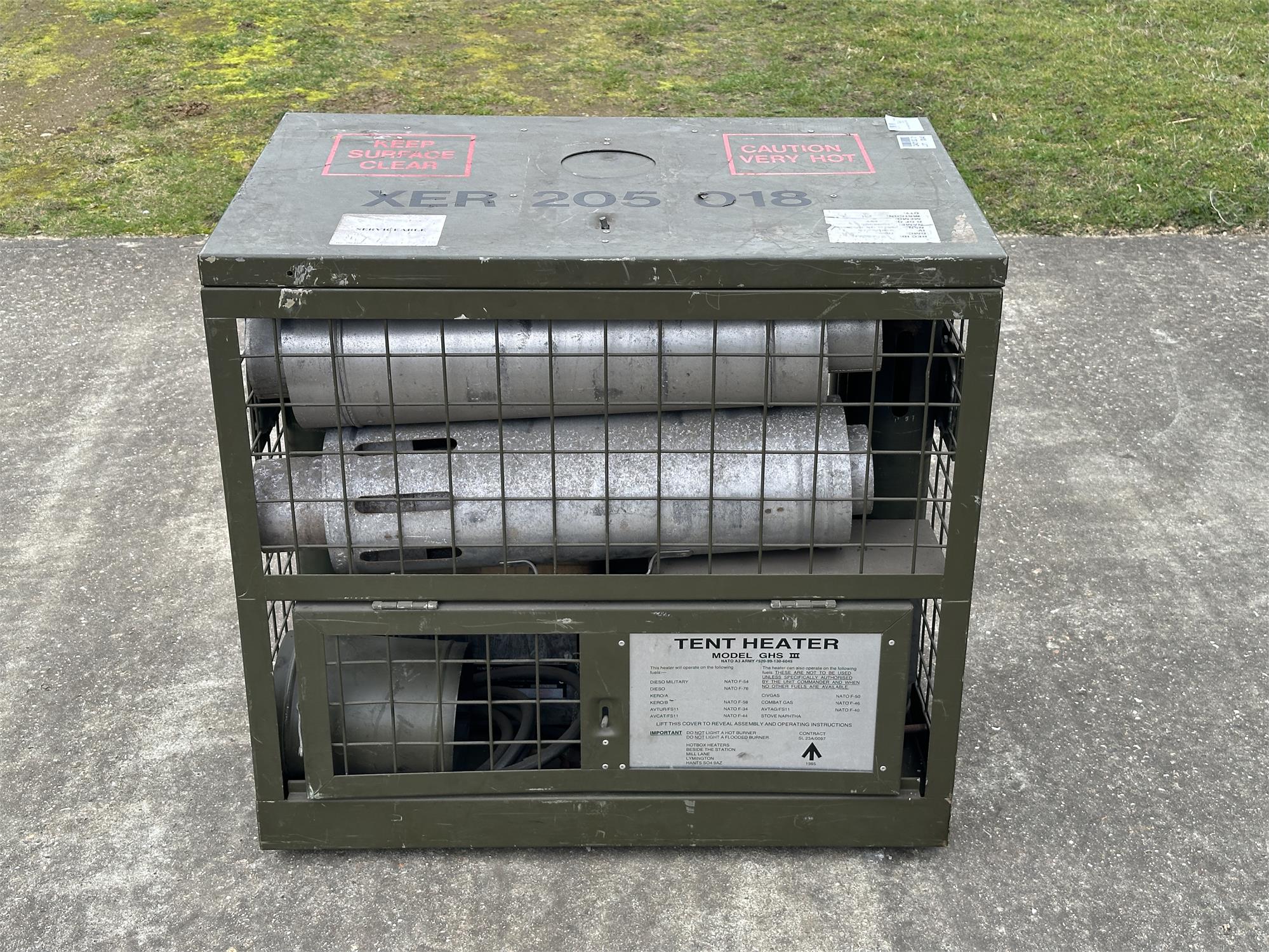 Genuine British Army Military Diesel Flue Tent Heater 5kw 15kw GHS 3 III Surplus Lost