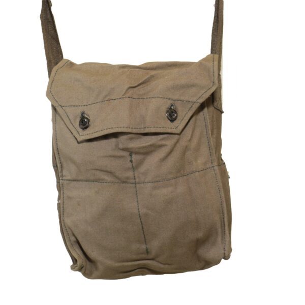 Italian Army Surplus Vintage Canvas Shoulder Gas Mask Bag - Image 2