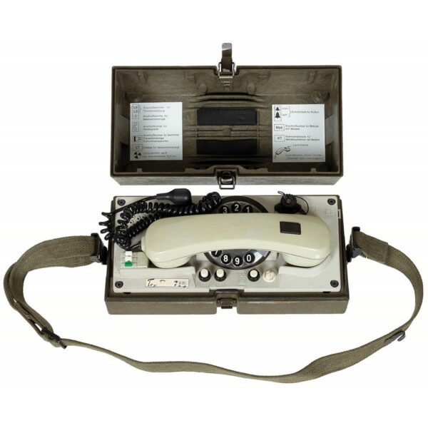Genuine Germany Army Surplus Krone WF Field Telephone in Case - Image 2