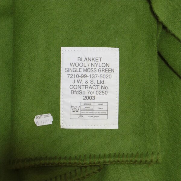 Genuine British Army Surplus Moss Green Blanket Stitched edge Large - Image 2