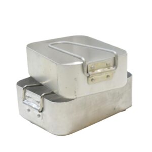 Genuine British Army Stainless Aluminium Mess Tins - Super Grade condition - Pair