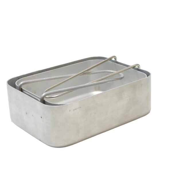 Genuine British Army Stainless Aluminium Mess Tins - Super Grade condition - Pair - Image 2