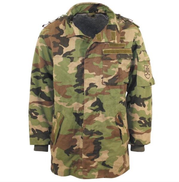 Czech army surplus M97 woodland camouflage parka with Liner