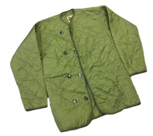 British army surplus quilted olive green cold weather jacket liner