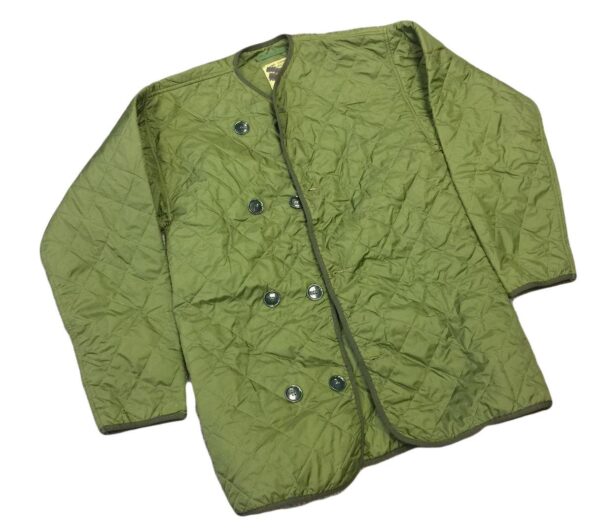 British army surplus quilted olive green cold weather jacket liner