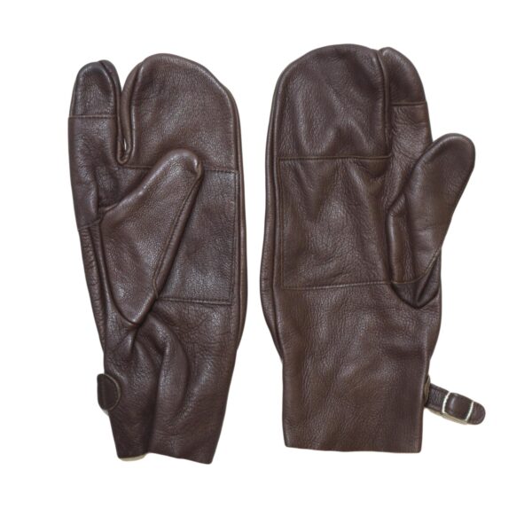 Genuine British Army Brown Leather 3 Finger Mitts Grade 1 - Image 2