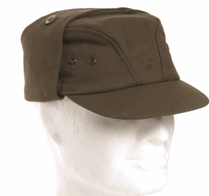 Czech army surplus M85 olive green field cap with neck cover