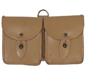 Vintage army surplus double all leather ammo ammunition pouch