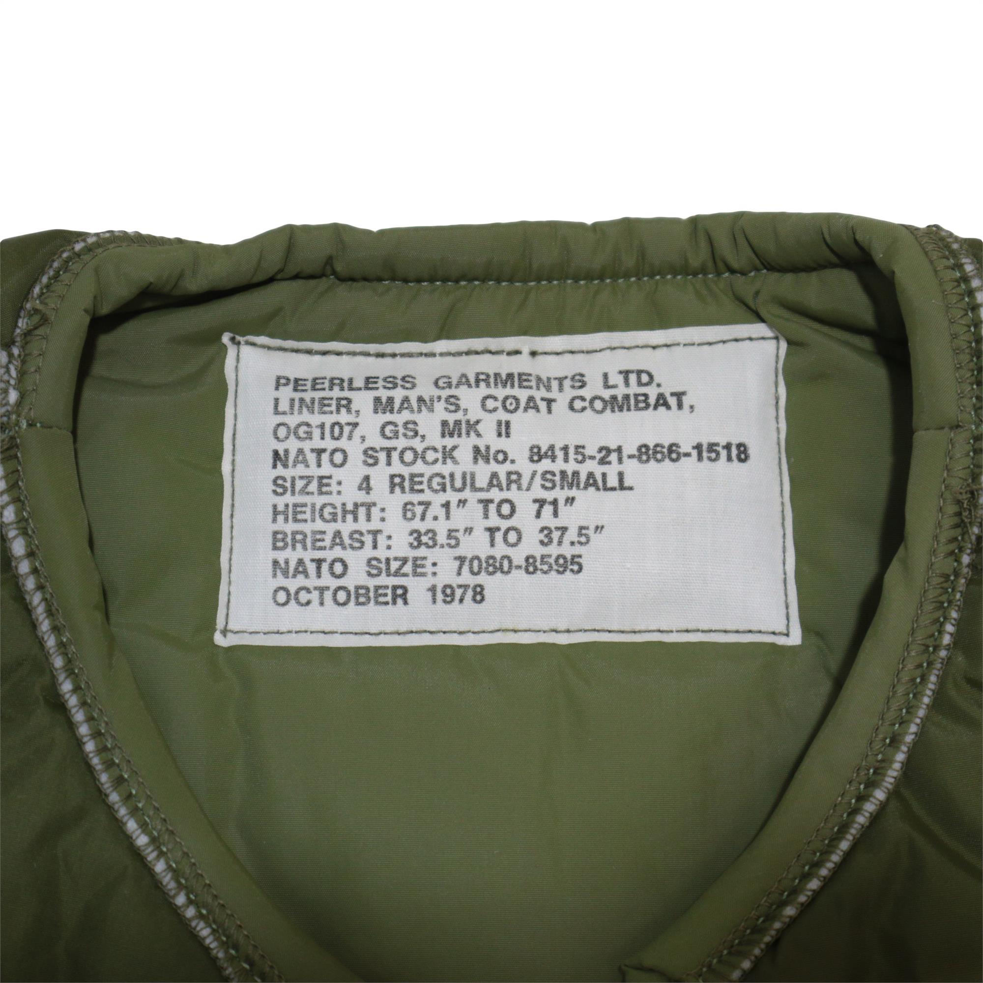 Genuine Vintage Canadian Army Winter Cold Weather Parka Liner - Image 3