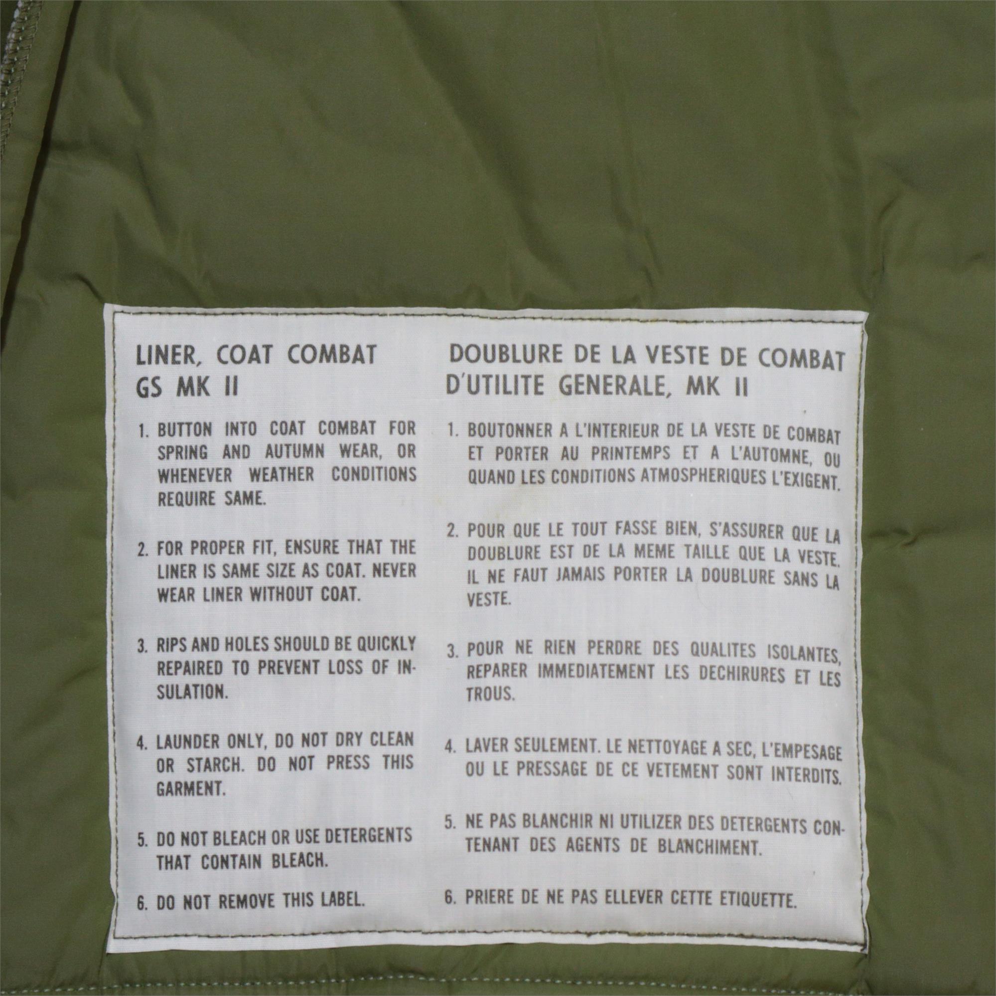 Genuine Vintage Canadian Army Winter Cold Weather Parka Liner - Image 4