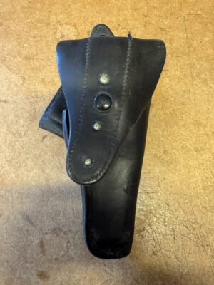 Military black leather pistol holster