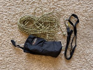 Heightec drop line bag plus strap and carabiner, kit handling and security
