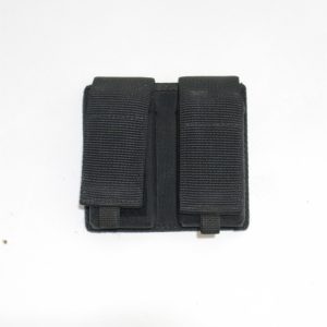 Police velcro closing double pistol cordura magazine pouch