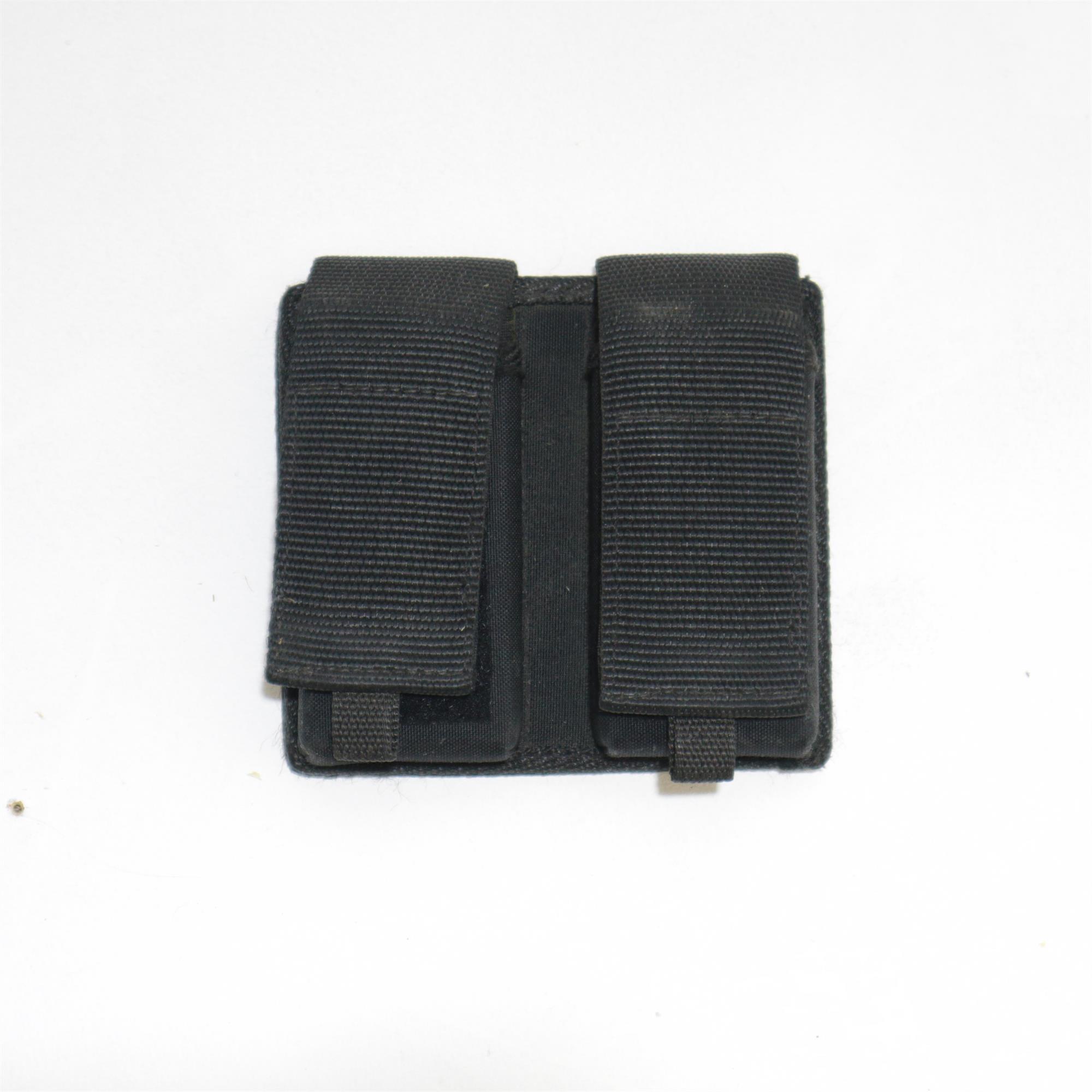 Police velcro closing double pistol cordura magazine pouch