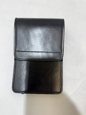 Black heavy duty leather ex police belt mounting notebook holder