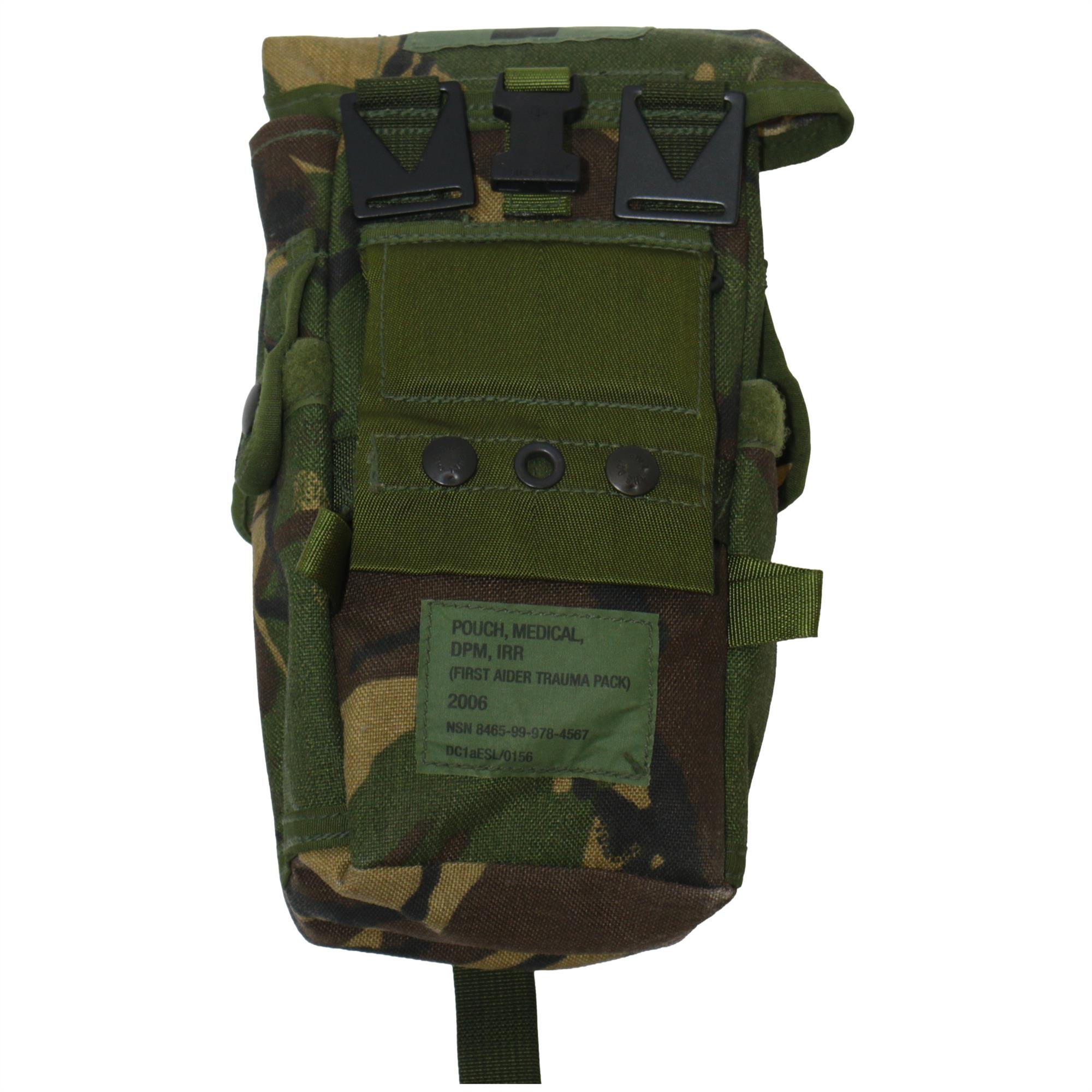 British army surplus DPM camo, drop top medic first aid pouch - Image 2