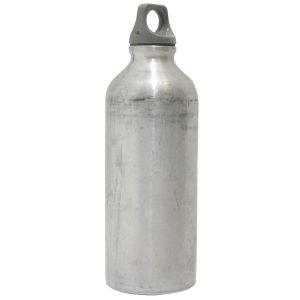 Vintage optimus metal camping fuel bottle - army surplus