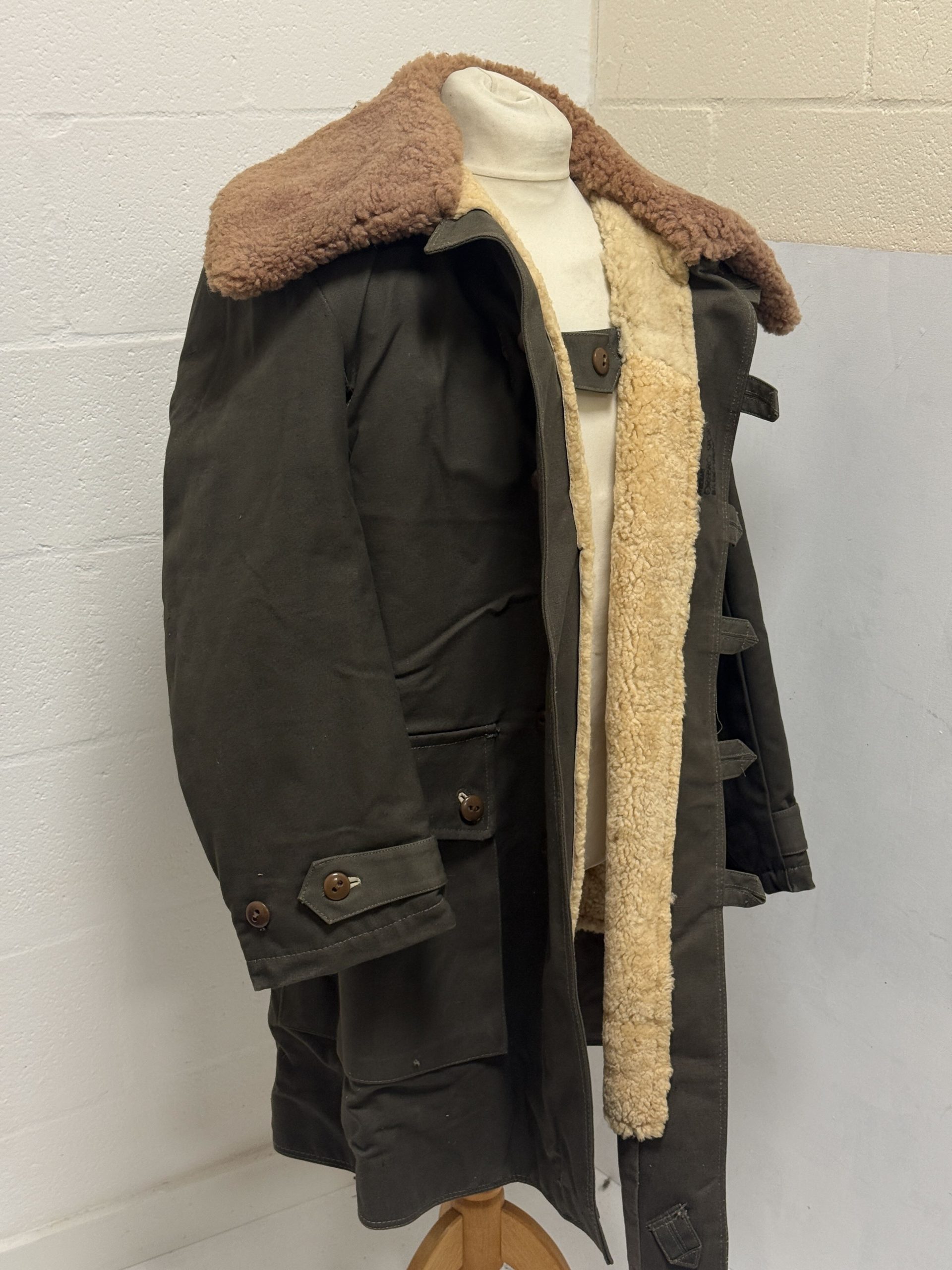 Vintage M1909 Swedish Army Sheep wool lined parka XL Unissued - Image 3