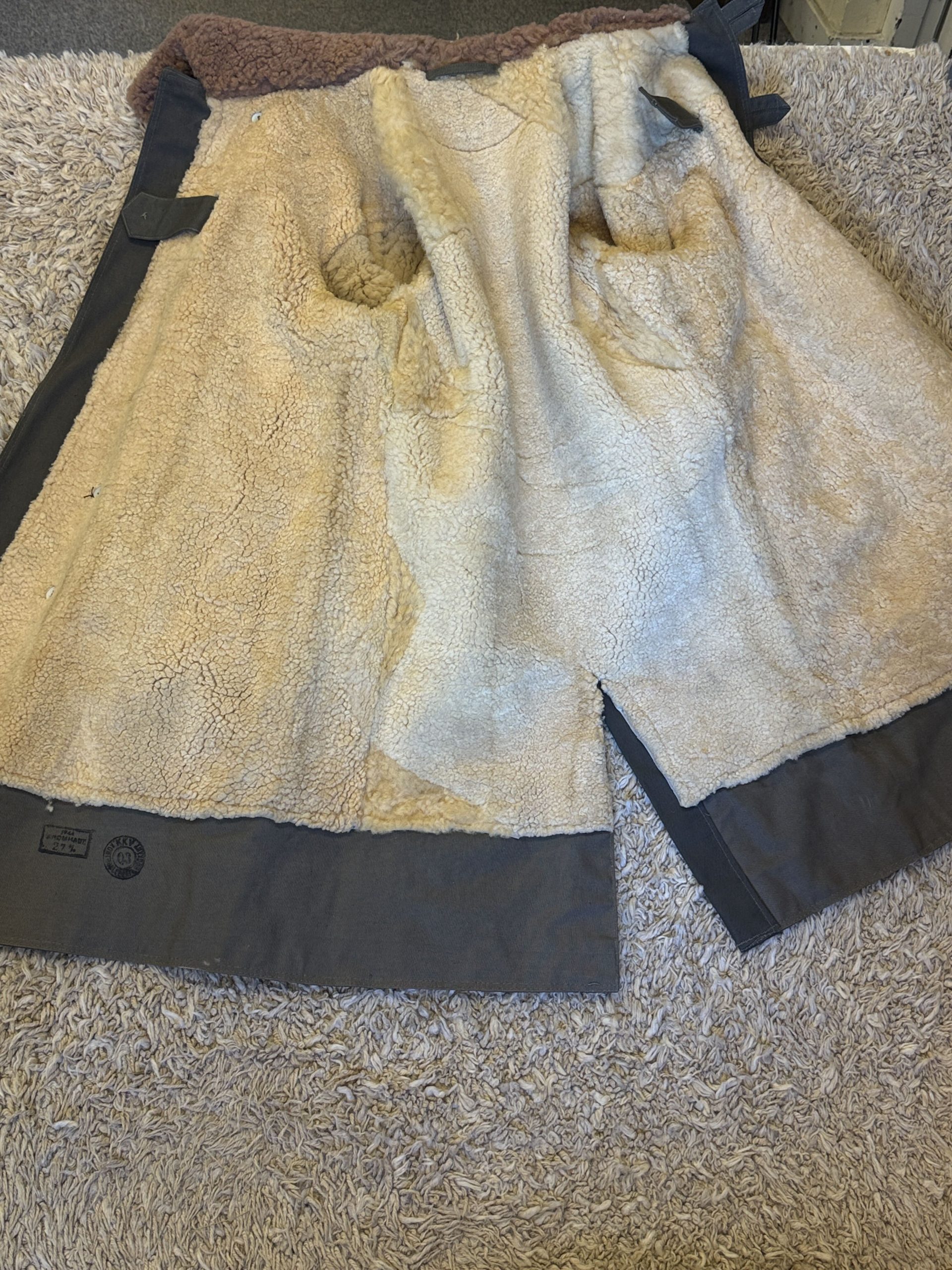Vintage M1909 Swedish Army Sheep wool lined parka XL Unissued - Image 6