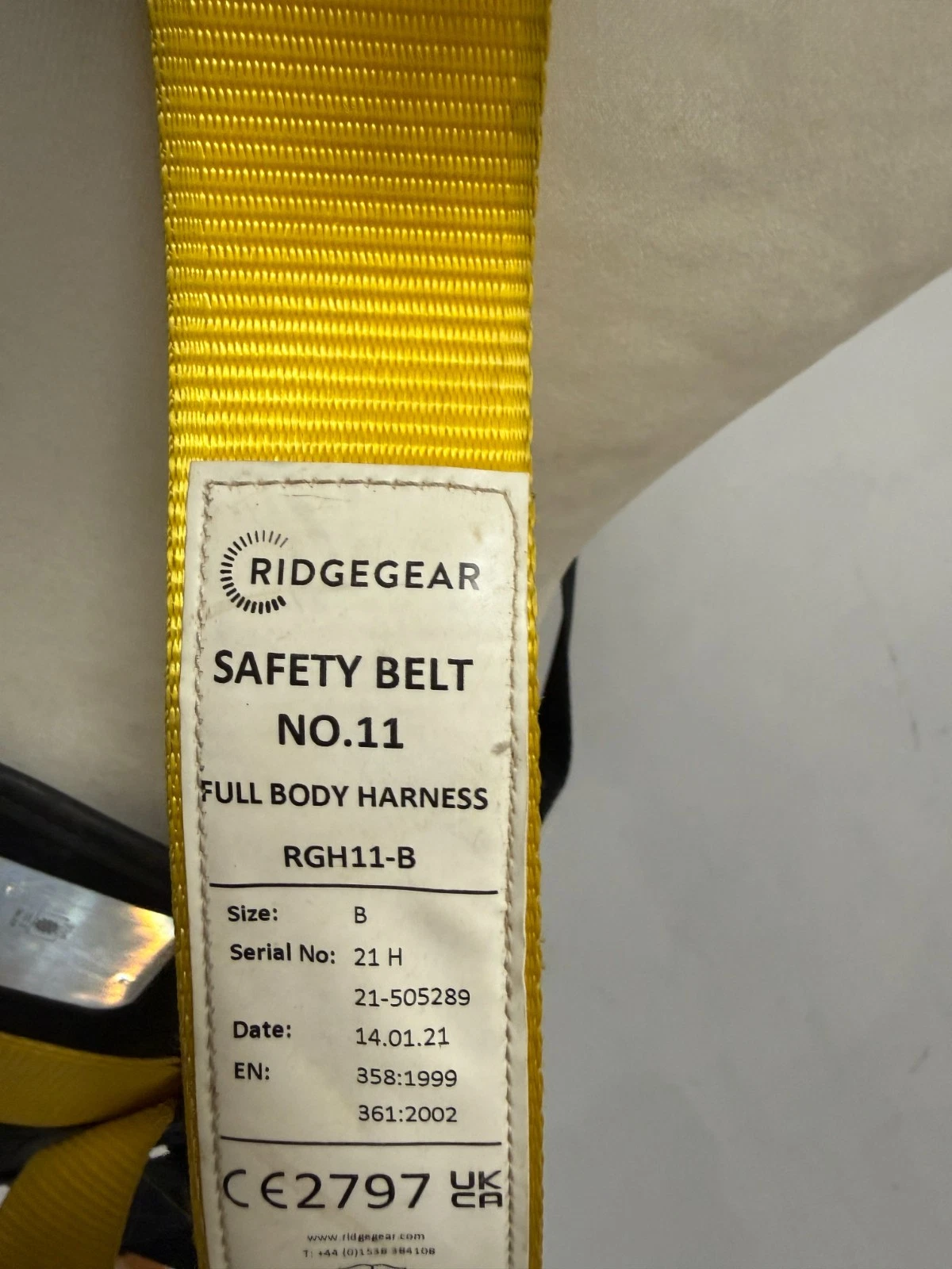 Ridgegear working at height safety harness / belt model RGH11-B - Image 5