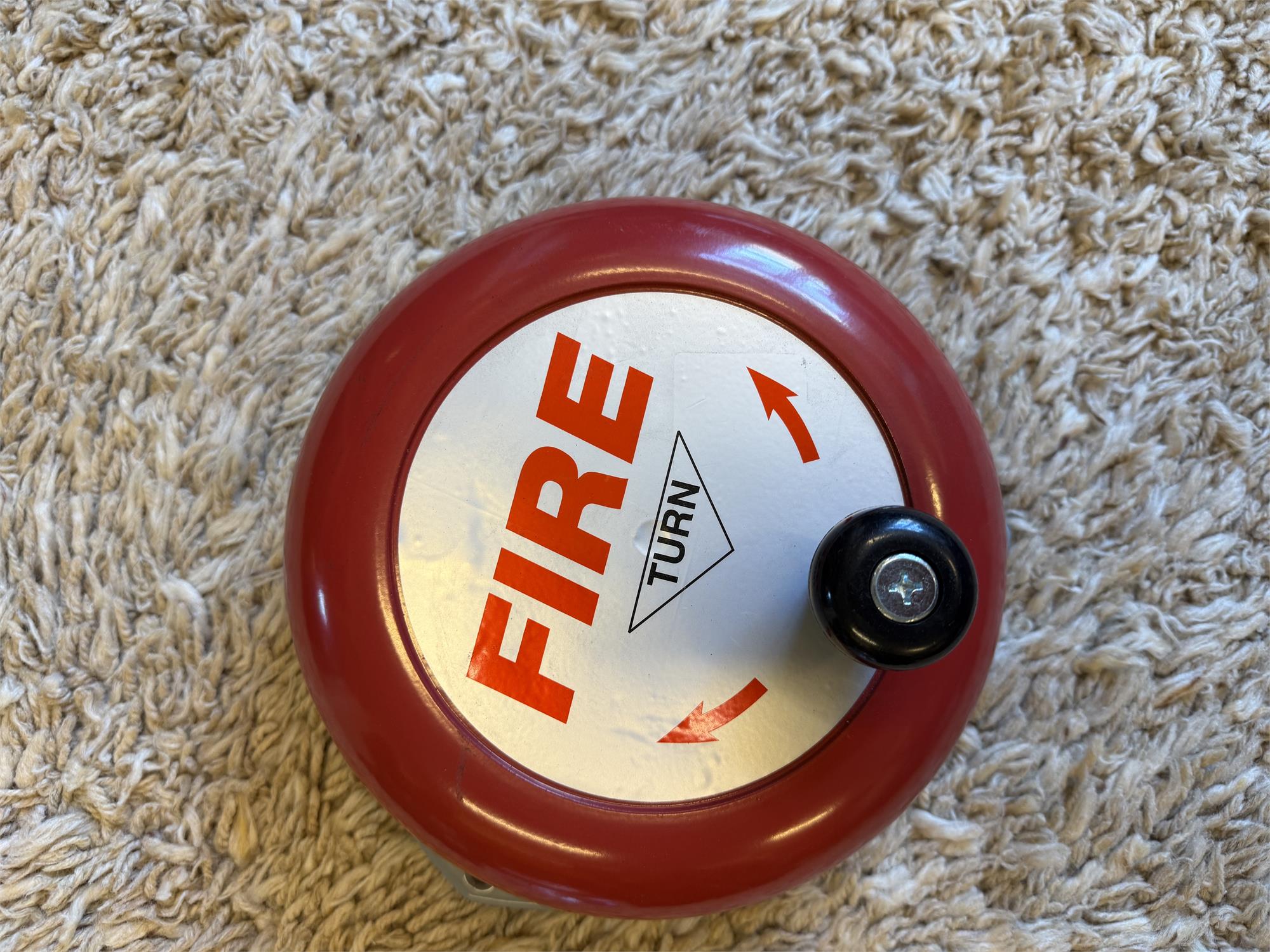 Rotary Fire Bell Emergency Alarm Hand Operated Safety Manual Spin