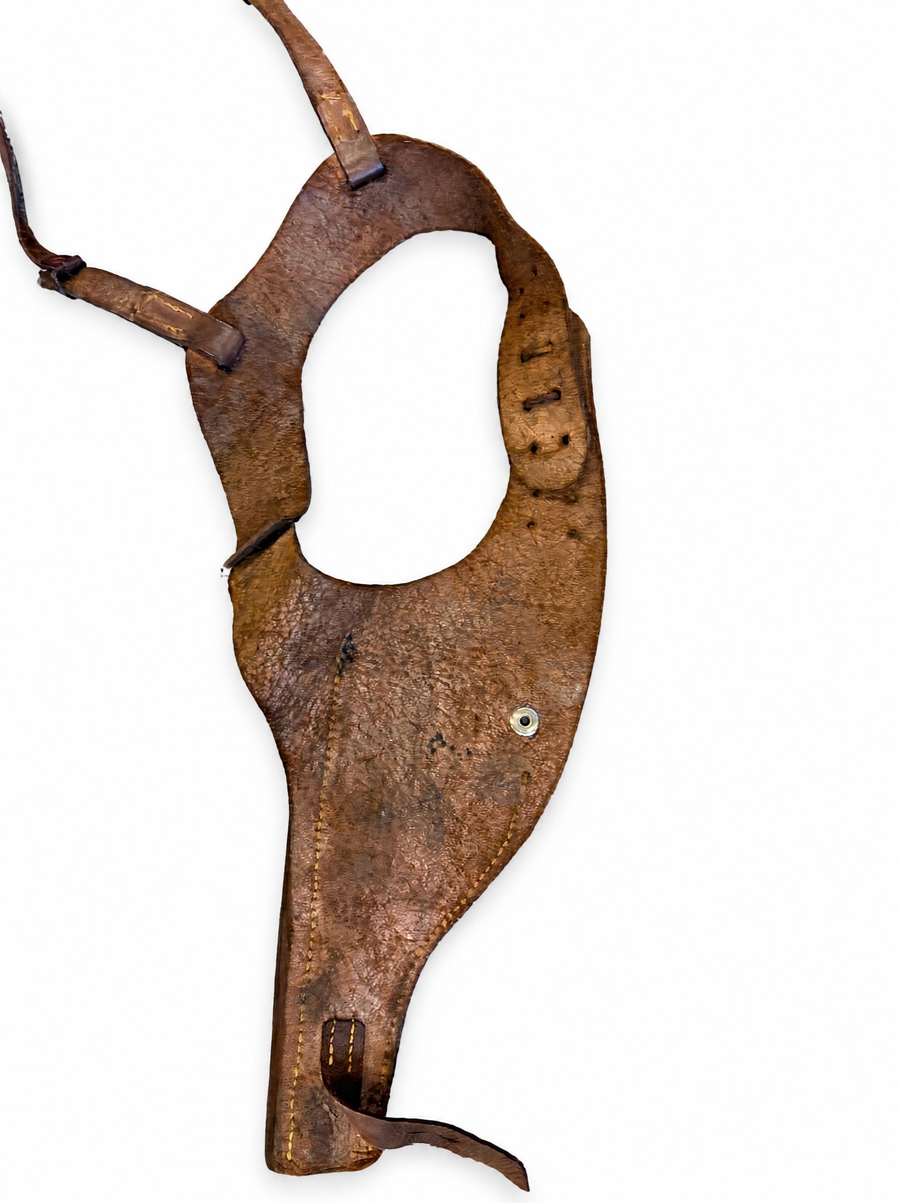 Vintage brown leather military revolver / pistol shoulder holster - Image 2